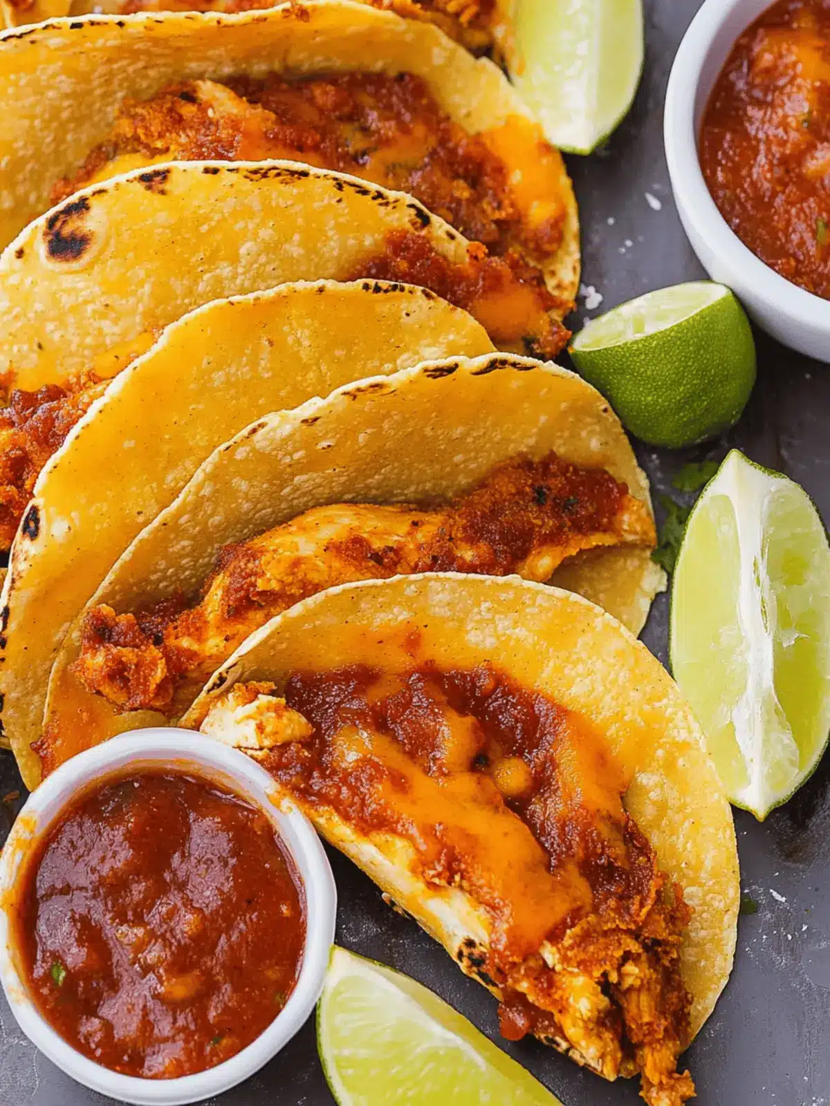 Cheesy Crispy Chicken Tacos