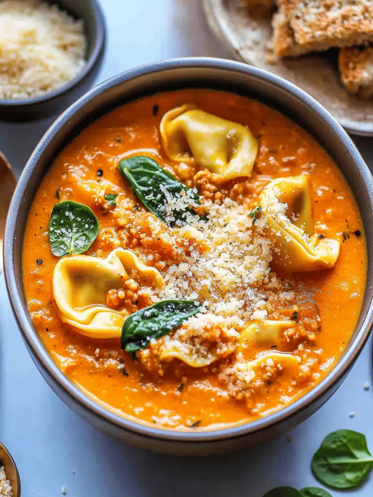 Creamy Spinach Tortellini Soup
