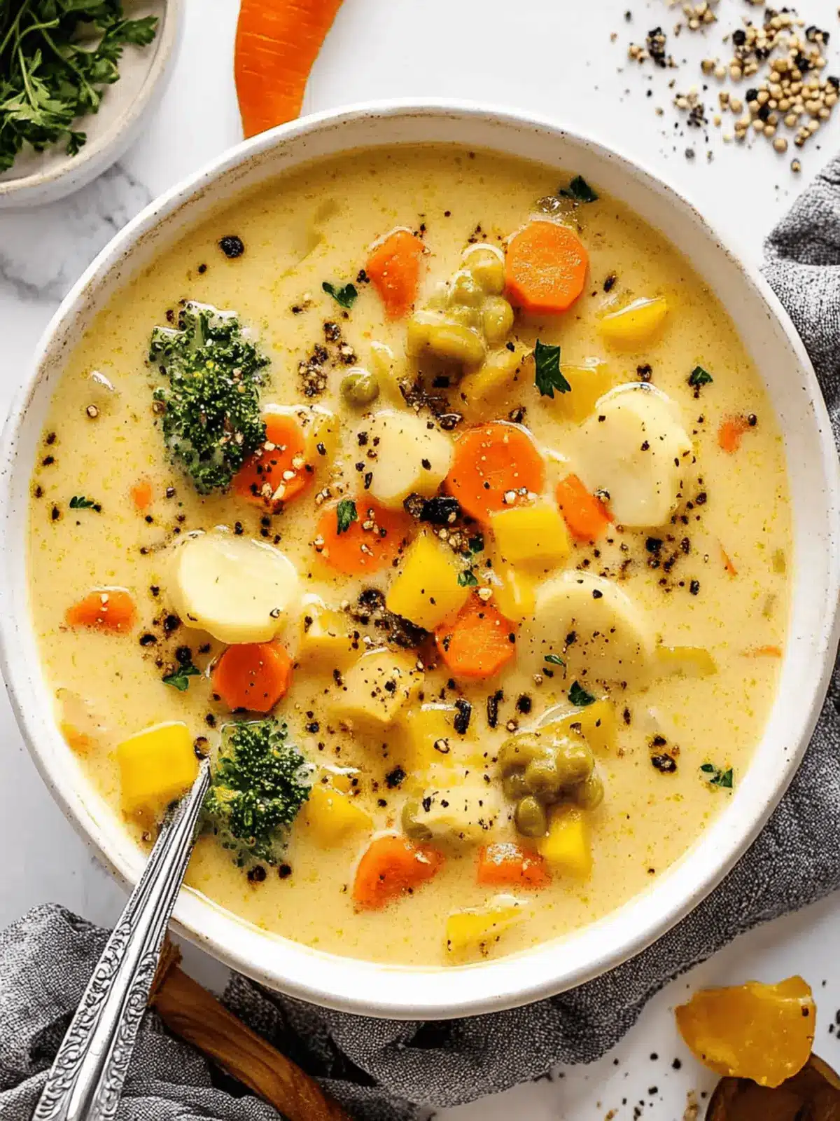 One Pot Creamy Vegetable Soup