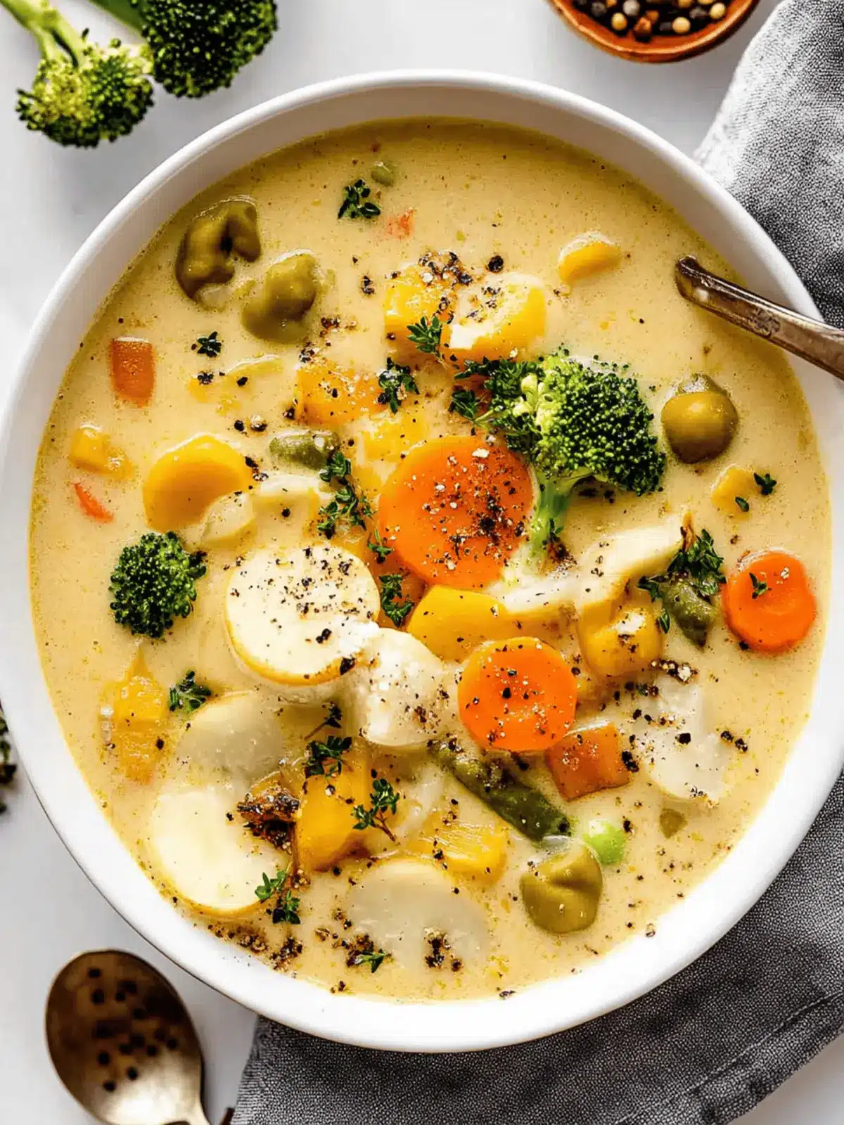 One Pot Creamy Vegetable Soup
