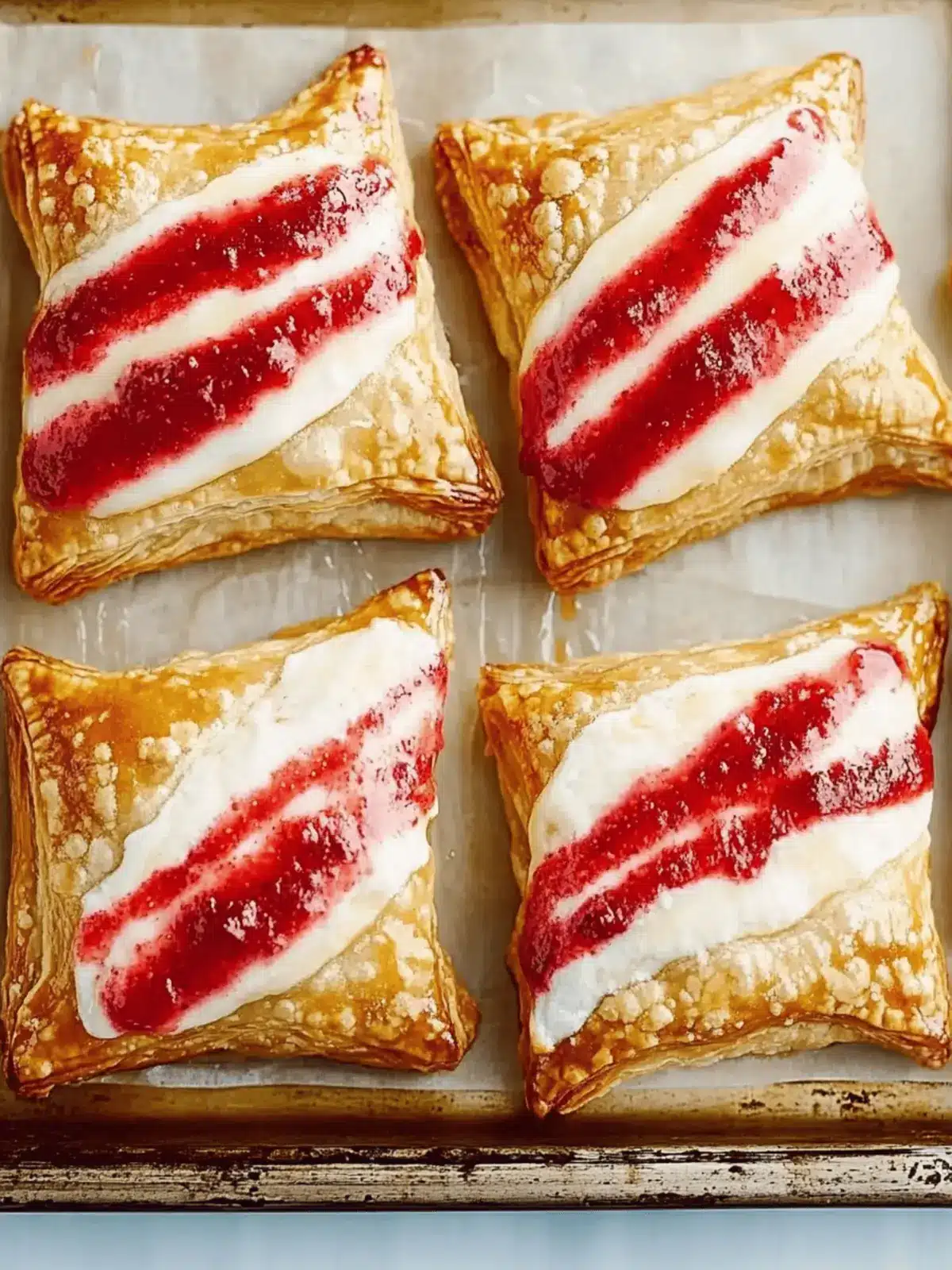 Savory Strawberry Turnovers with Creamy Cheese Bliss