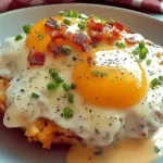Egg Topped Hash Browns with Bacon Gravy Recipe