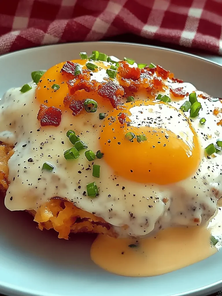 Egg Topped Hash Browns with Bacon Gravy Recipe