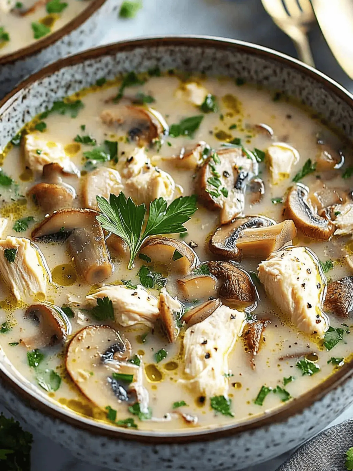 Hearty Chicken Mushroom Soup