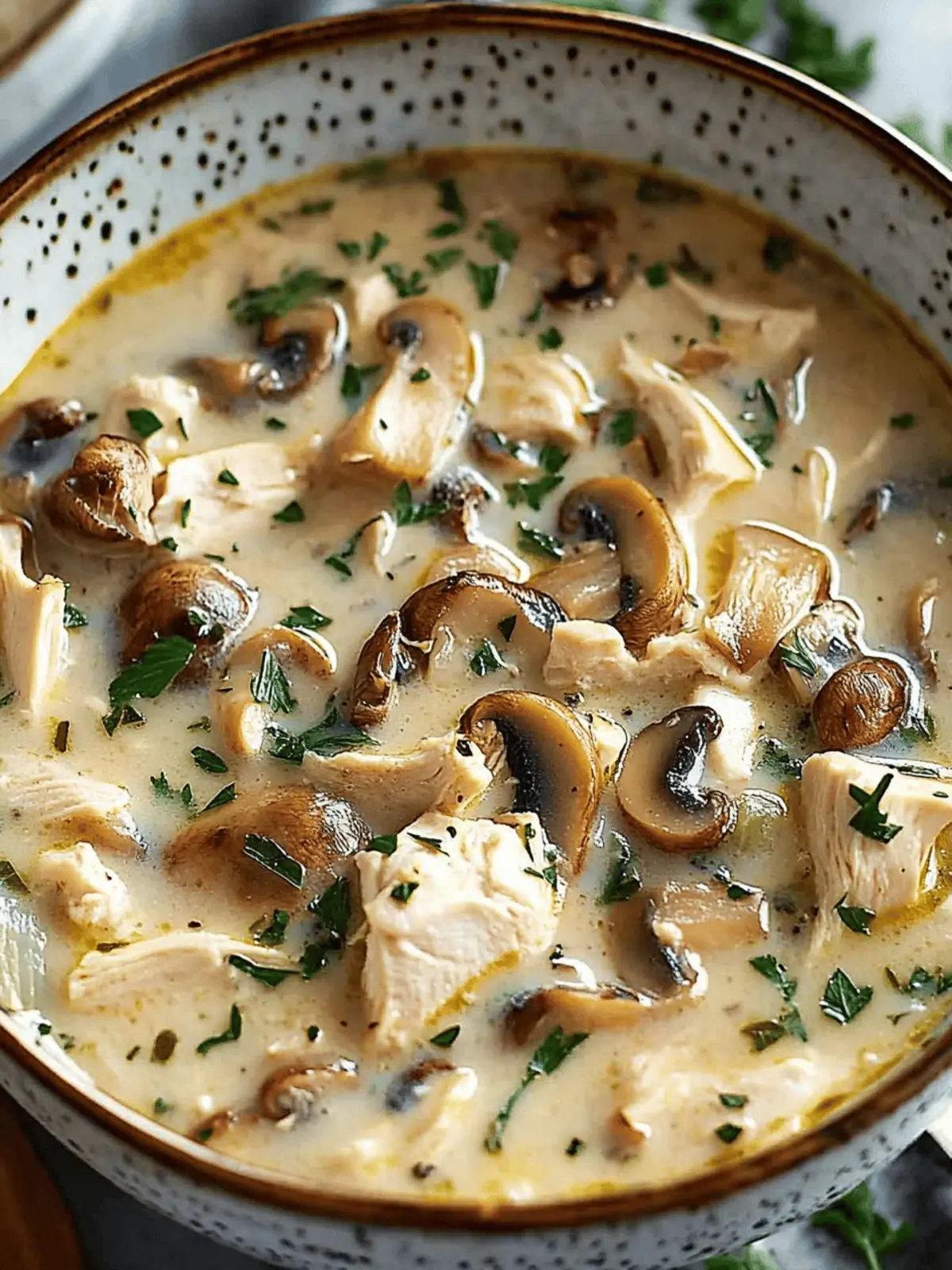 Hearty Chicken Mushroom Soup
