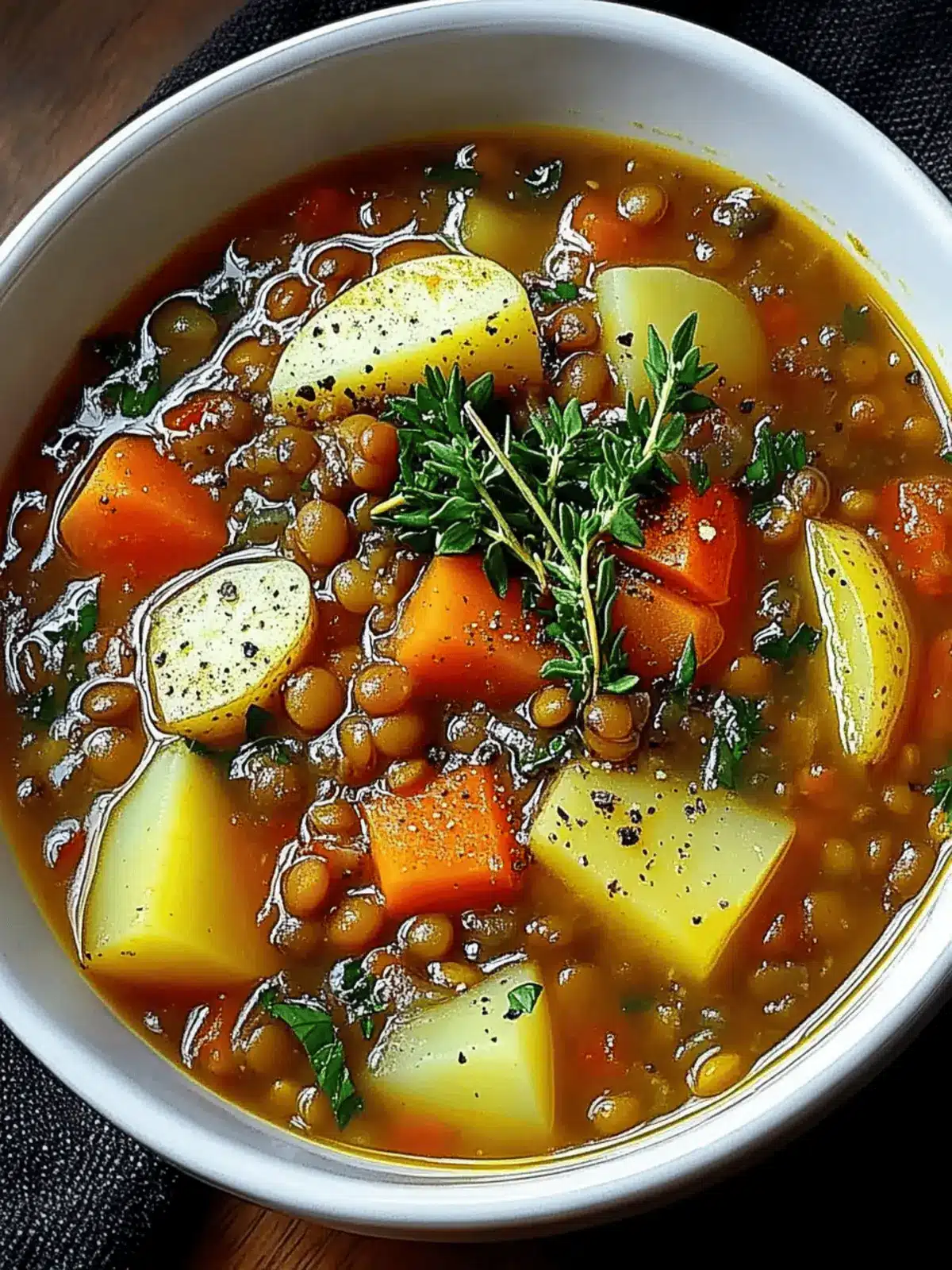Hearty Lentil and Potato Soup