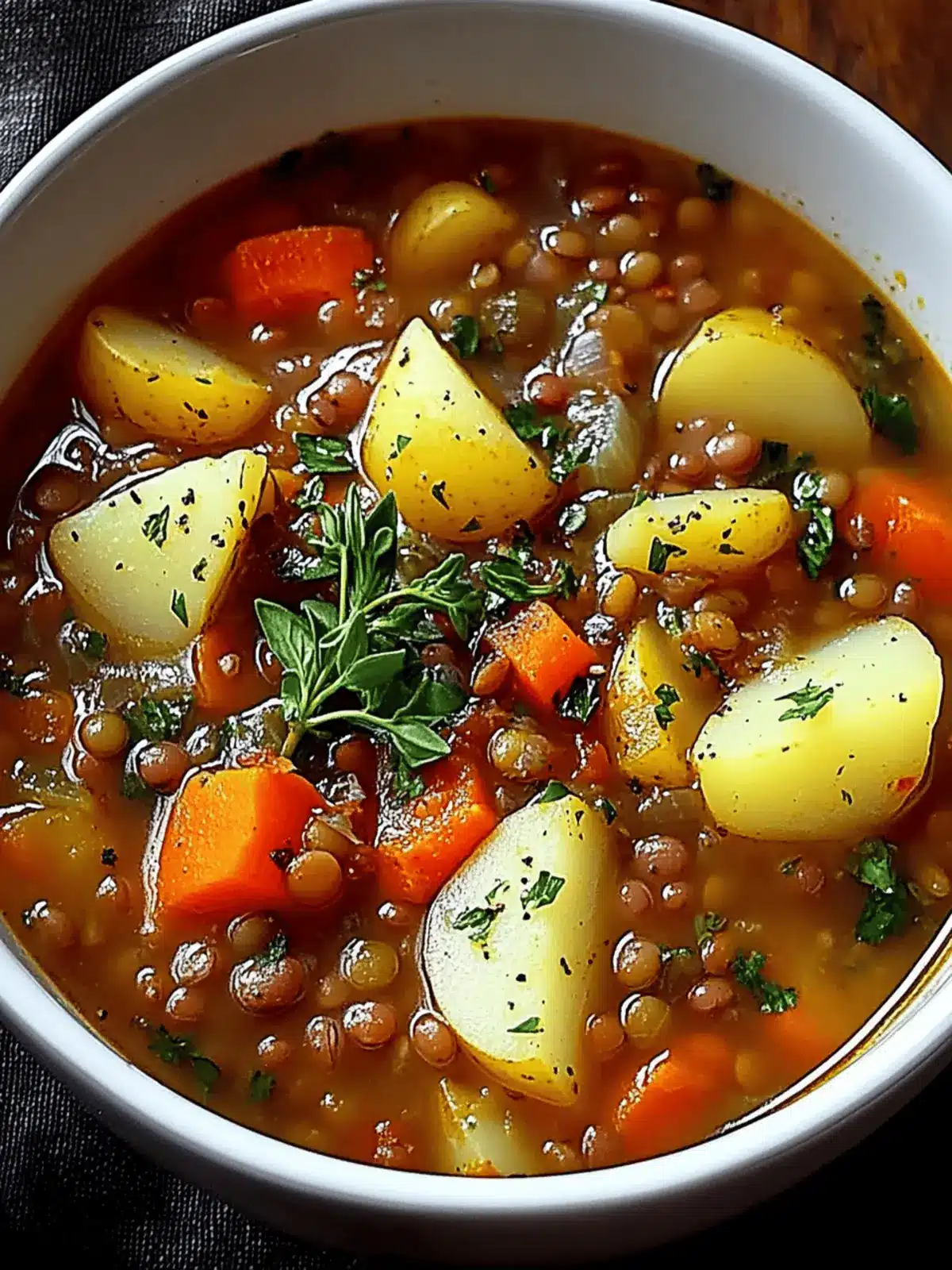 Hearty Lentil and Potato Soup