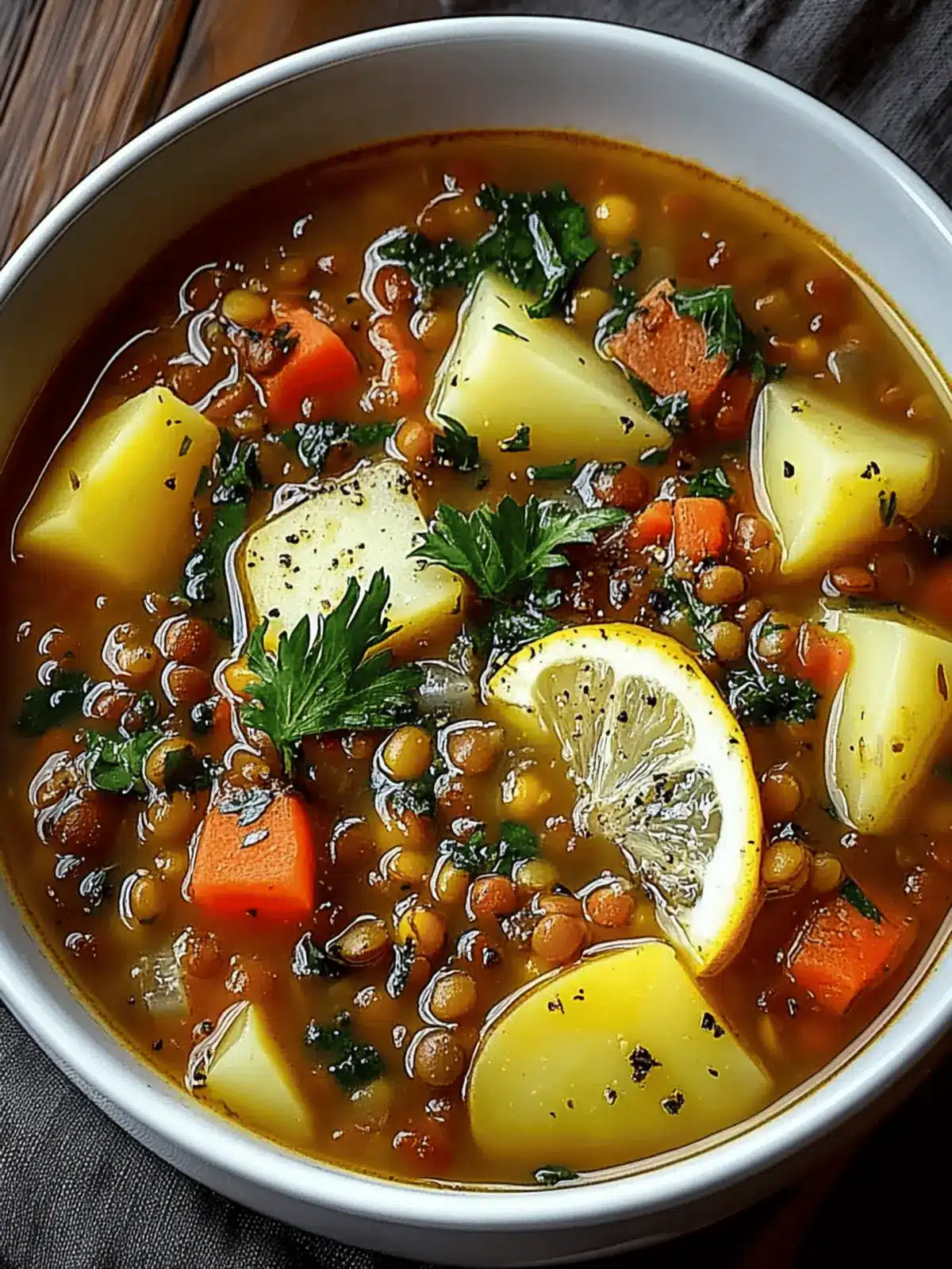 Hearty Lentil and Potato Soup