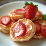 Strawberry Vanilla Cottage Cheese Pancake Bites