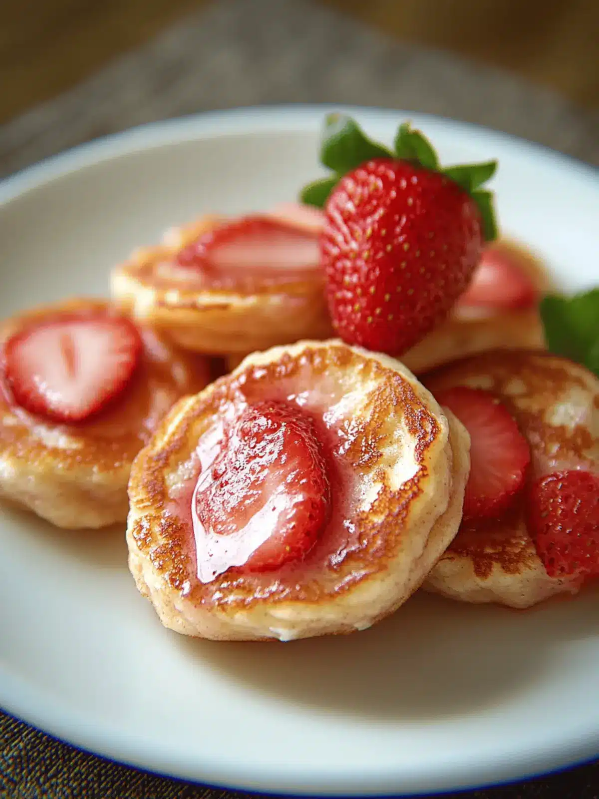 Strawberry Vanilla Cottage Cheese Pancake Bites