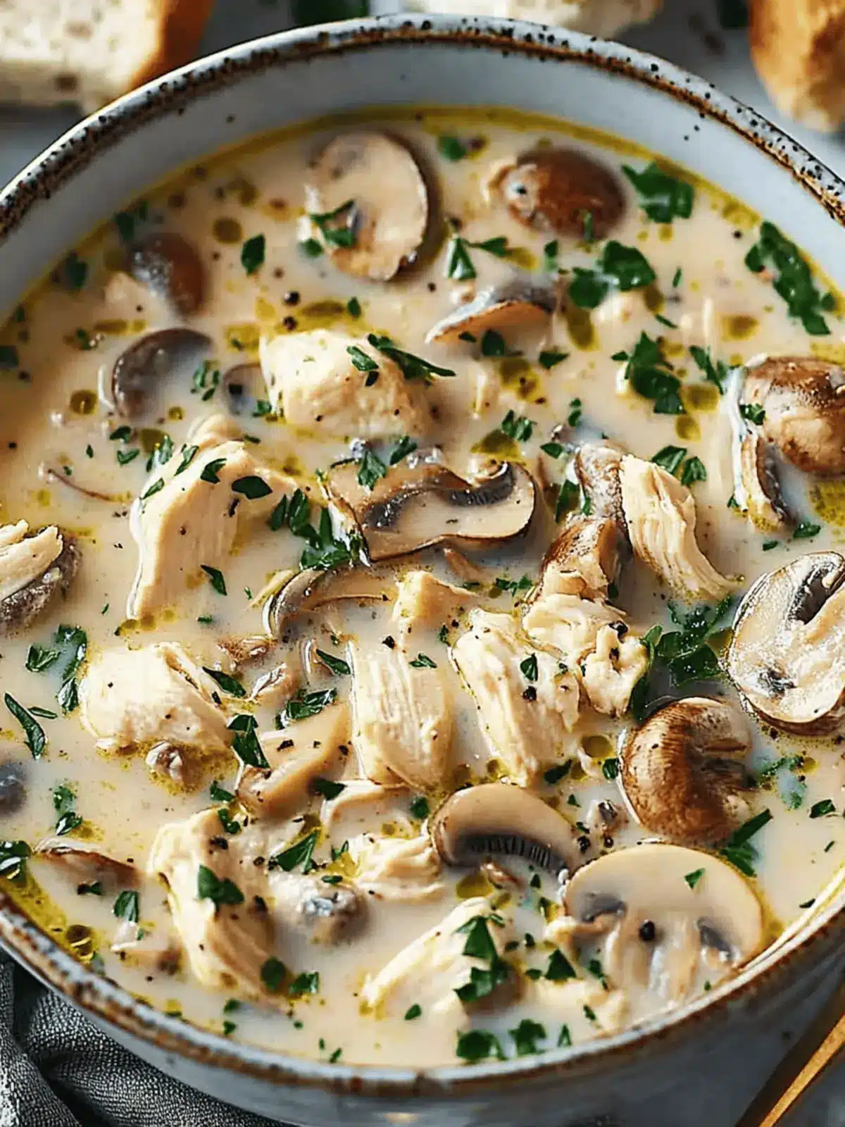 Hearty Chicken Mushroom Soup