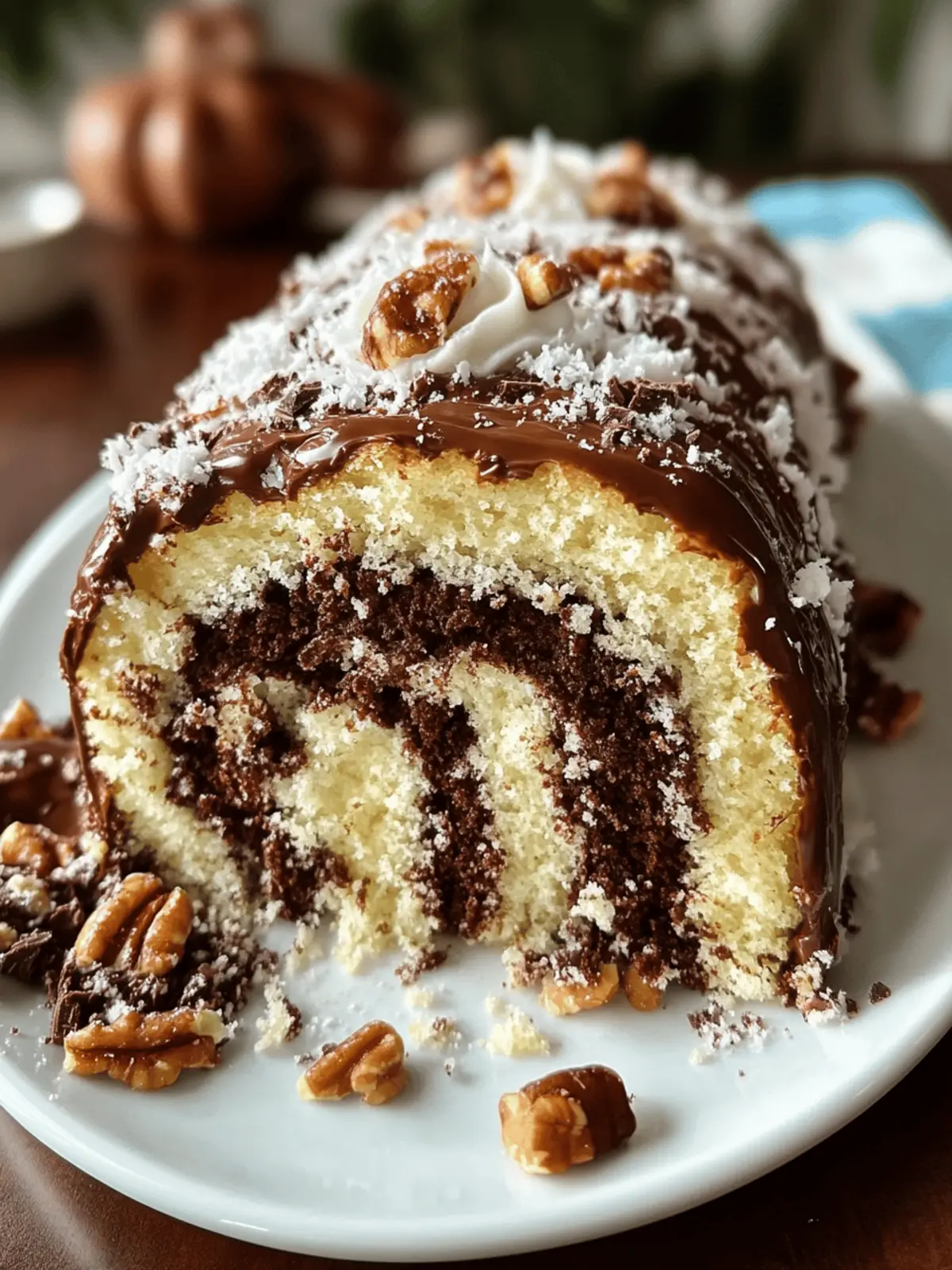 Amazing German Chocolate Cake Roll