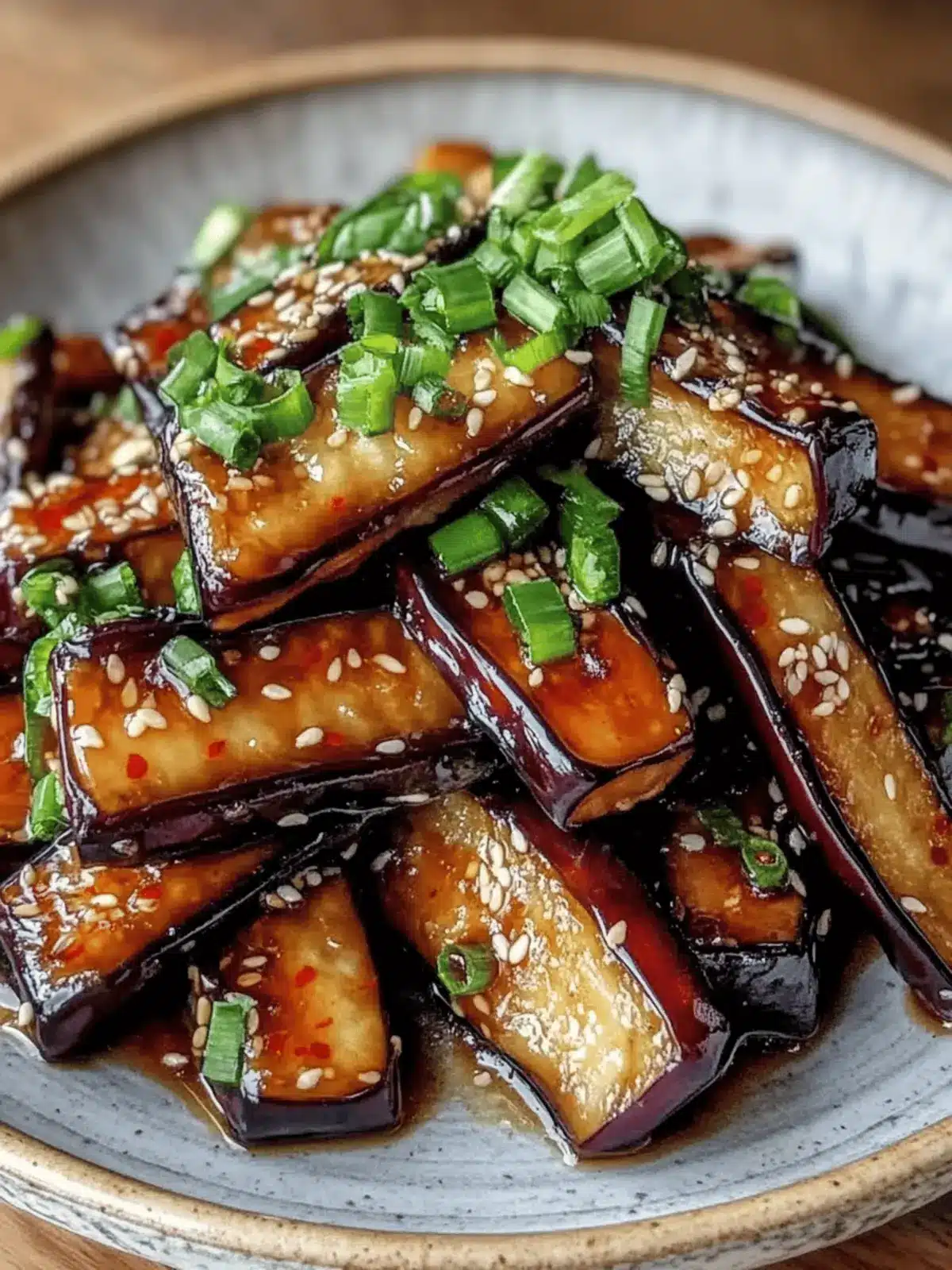 Crispy Eggplant Tossed in Garlic Soy Glaze