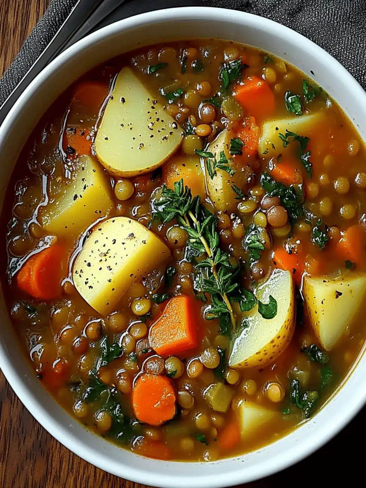 Hearty Lentil and Potato Soup