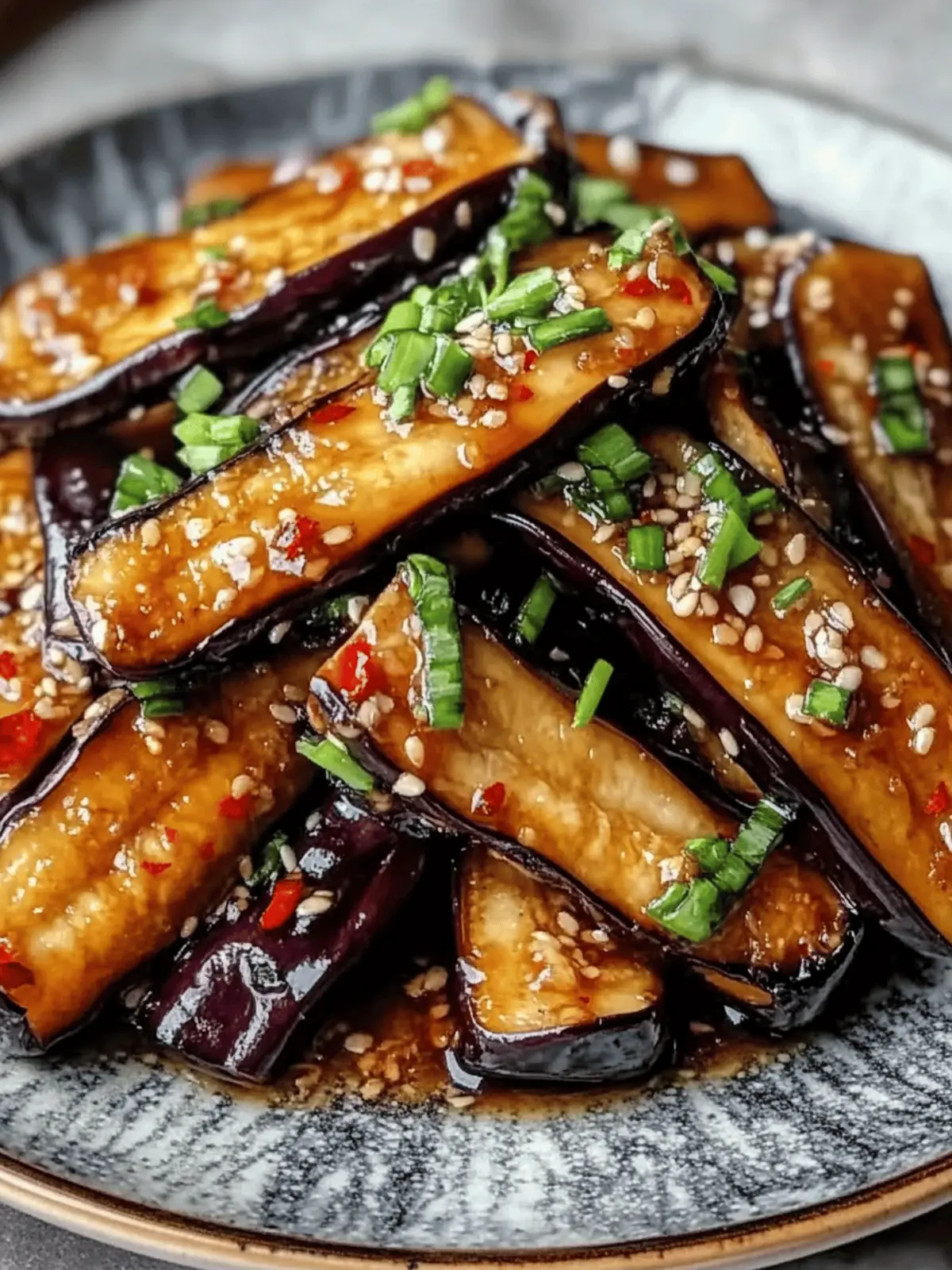 Crispy Eggplant Tossed in Garlic Soy Glaze