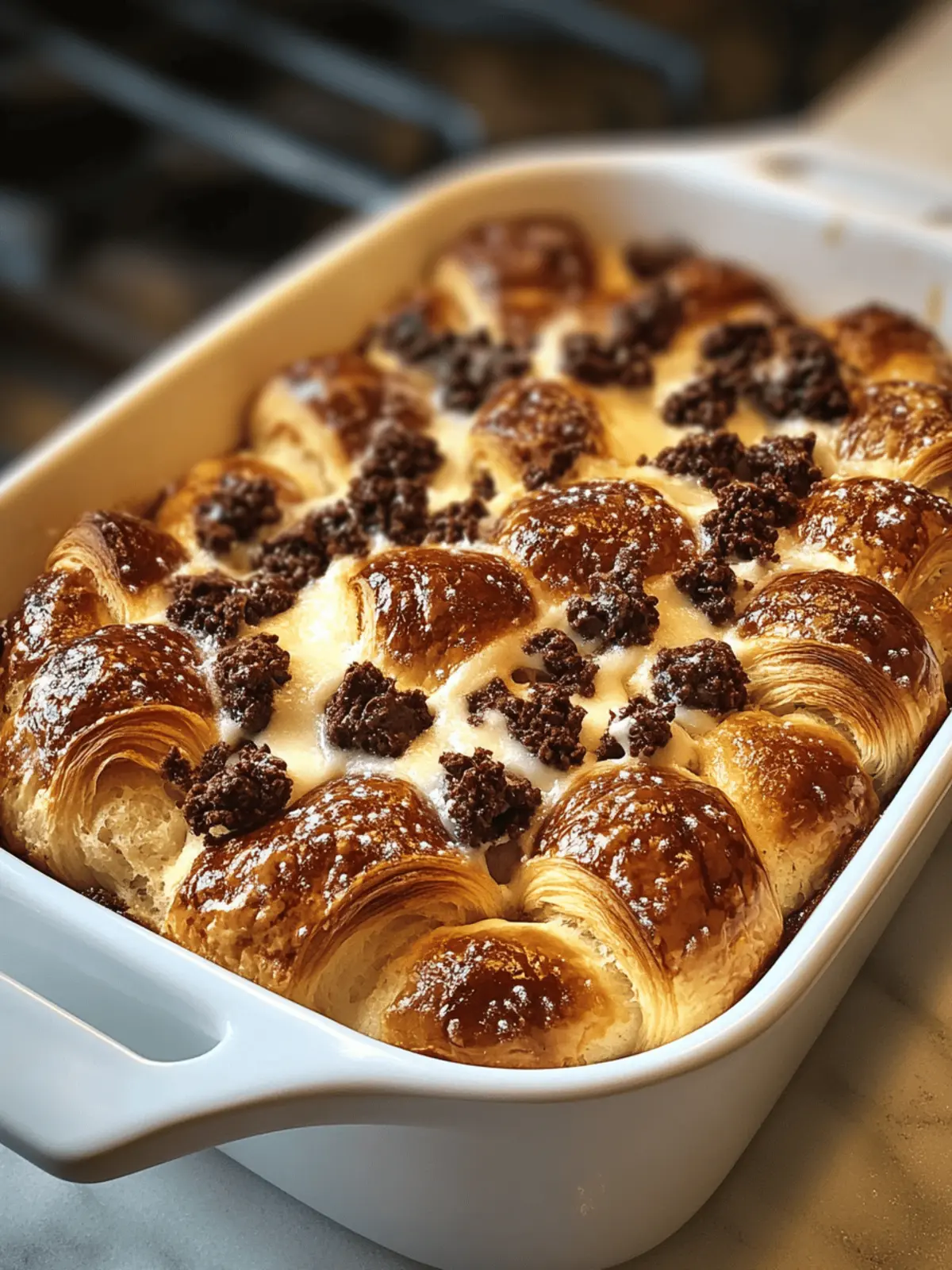 Chocolate Croissant Breakfast Bake