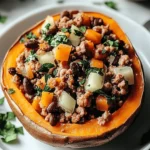Ground Turkey Stuffed Sweet Potato