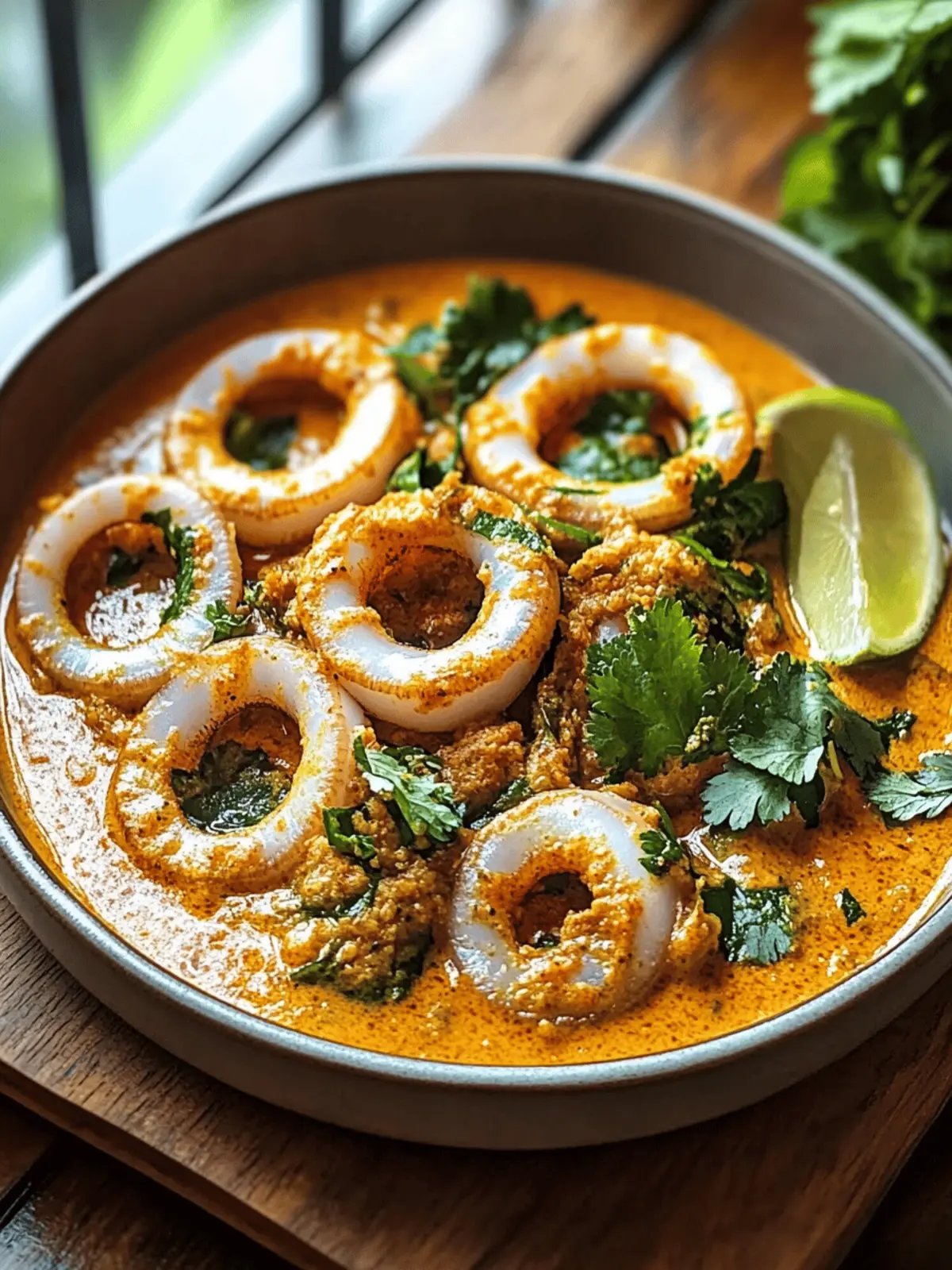 Squid Ring and Coconut Curry