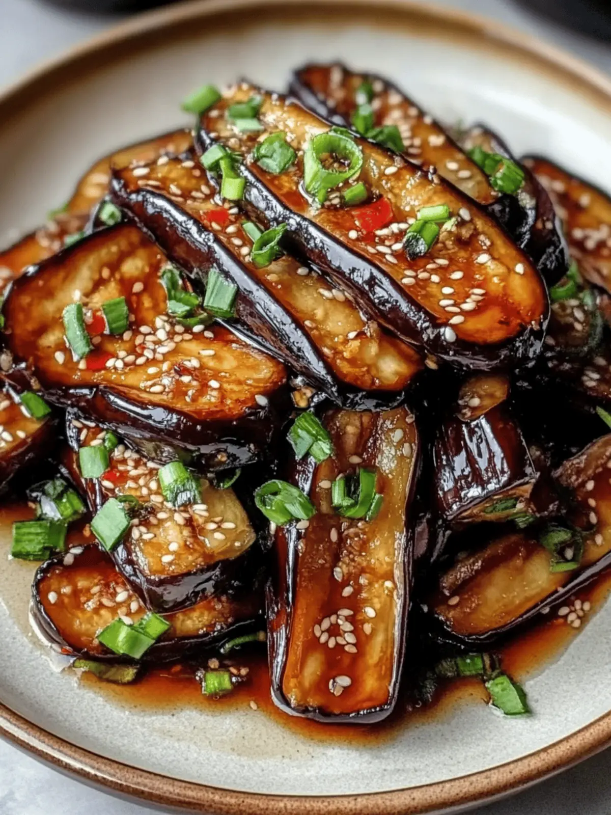Crispy Eggplant Tossed in Garlic Soy Glaze