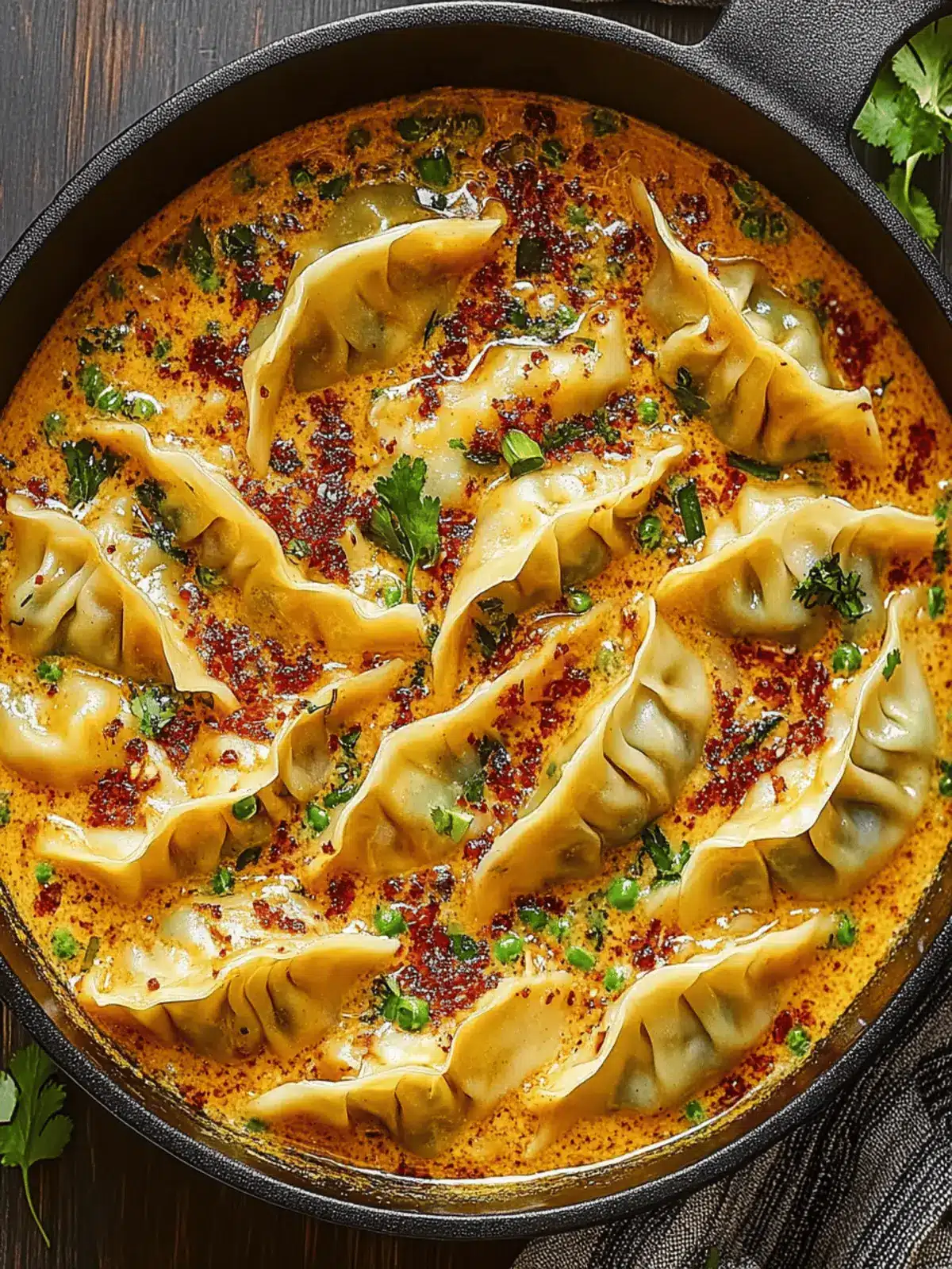 Baked Potstickers with Thai Curry Sauce